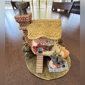 Whimsical Woodland Cottage Mice Picnic Figurine Storybook House
